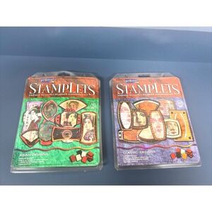 2‎ Sets STAMPLETS SCULPEY RUBBER STAMPING KIT CLASSIC And Asian DESIGNS By PREMO